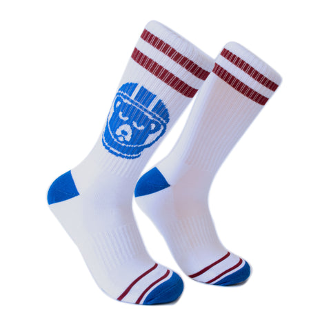 Space Bear Socks - White